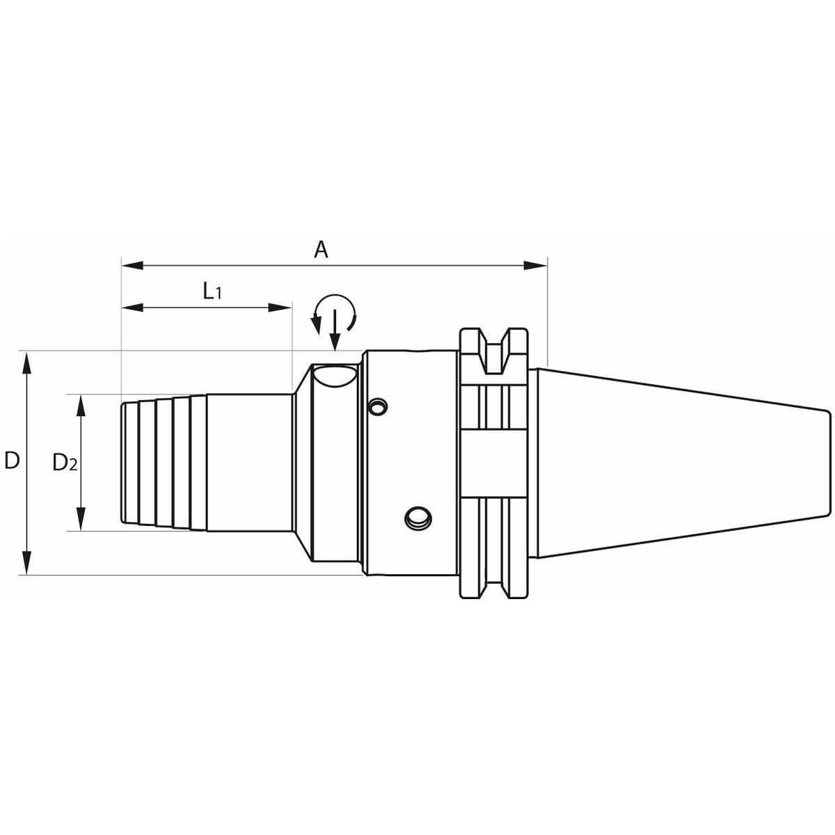 Hydro Dehn -hydraulipuristinistukka Comp-R Säädettävä pyöreys 20 mm 20 mm