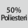 Kangaskoostumus: 50 % polyesteriä