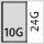 Vetolaatikon täyttöaste G: 10×24