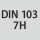 Toleranssiluokka: DIN 103 7H