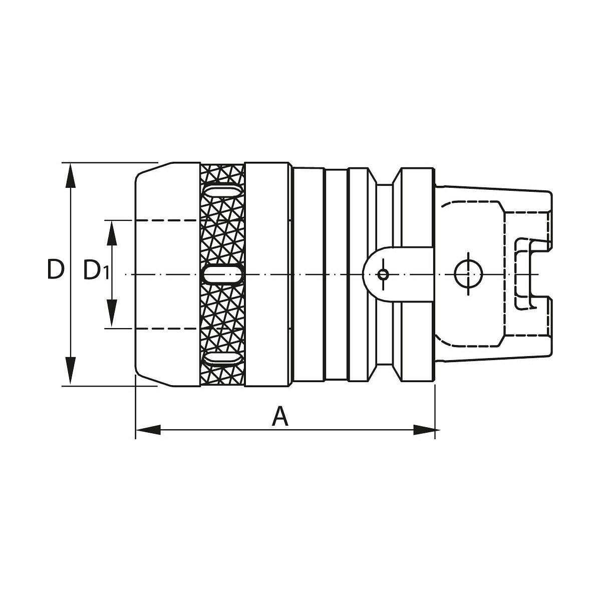 Voimakiristysistukka varmistustoiminnolla HSK-A 63 16 mm