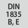 Kiinnitysnormi: DIN 1835 B, E