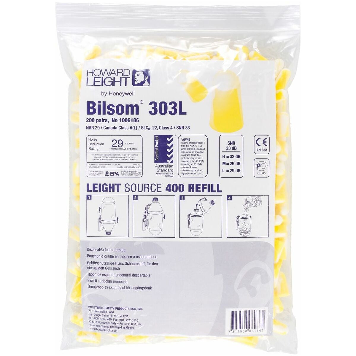 Korvatulppasetti, 200 paria Bilsom® 303L R200