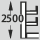 Kannatinulokehyllykön korkeus: 2.500 mm