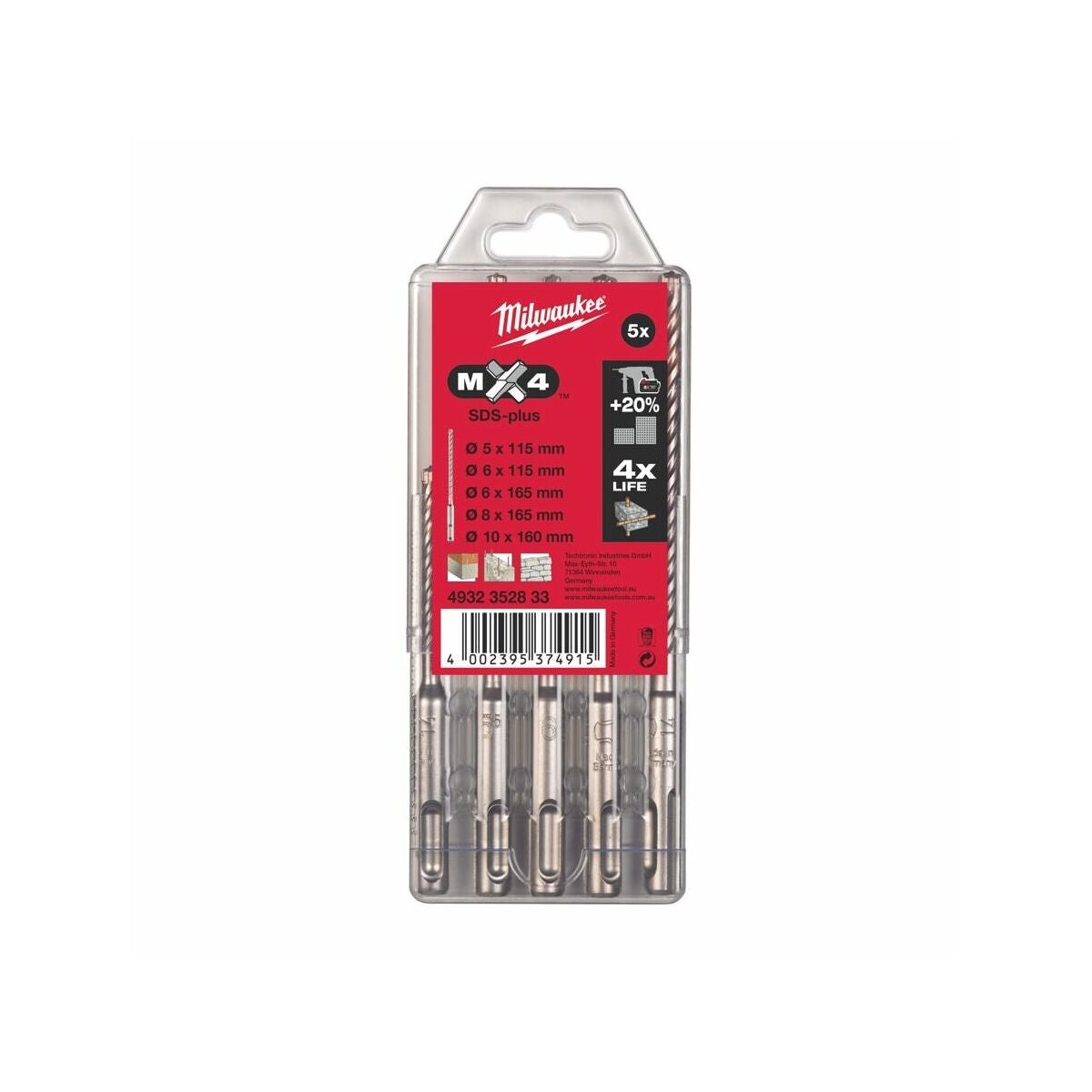 Kovametalliporavasarasetti "MX4" 5–10 mm 5–10 mm
