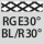 pyällysprofiilille: RGE30° BL/BR30°