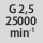 Tasapainotusluokka G kierrosluvulla: G 2,5, kun 25000 min<sup>-1</sup>