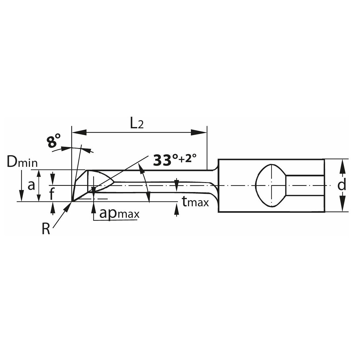 KOMET® UniTurn® -kopiointisorvausporausvarsi, oikea 4 mm