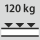 Hyllytason kantavuus / tasaisesti jakautunut enimmäishyllykuorma (metallilla): 120 kg