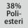 Kangaskoostumus: 38 % polyesteriä