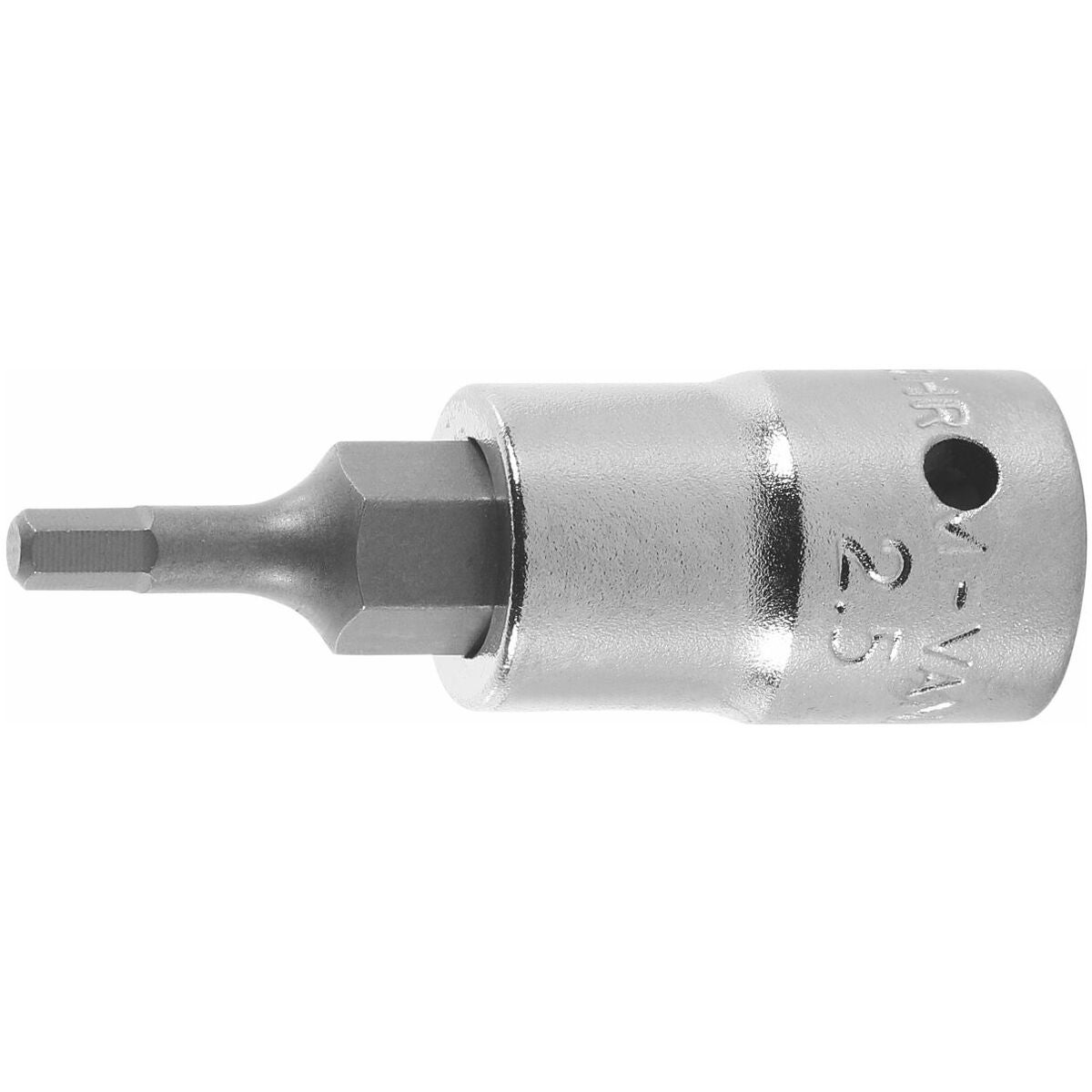 Kuusiokoloruuvitalttahylsy 1/4 tuumaa lyhyt 2,5 mm