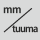 Lukema valittavissa: mm/tuumaa