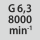 Tasapainotusluokka G kierrosluvulla: G 6,3, kun 8000 min<sup>-1</sup>