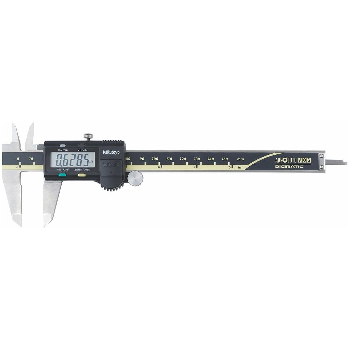 Digitaalinen työntömitta AOS-järjestelmällä ja mm/tuuma-vaihdolla 150 mm