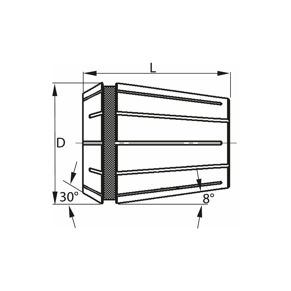 ER-kiristysholkki tiivisteellä ER 40 12 mm