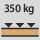 Työpenkin/pöydän kantavuus − suurin sallittu tasaisesti jakautunut tasokuorma (puulla): 350 kg