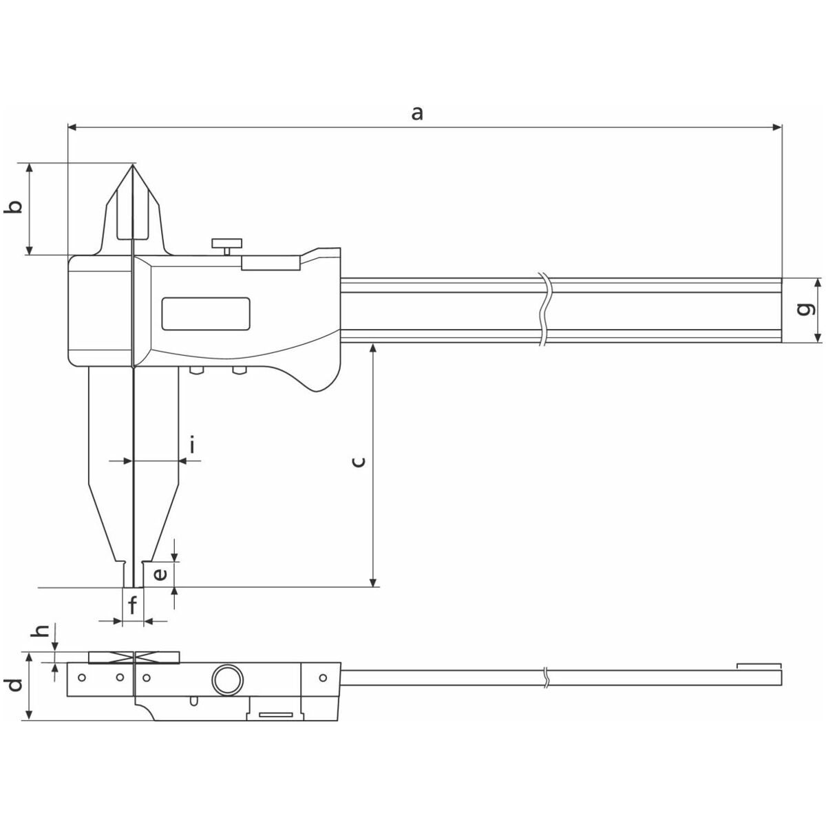 Digitaalinen pajatyyppinen työntömitta, kevyt malli 800 mm