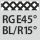pyällysprofiilille: RGE45° BL/BR15°