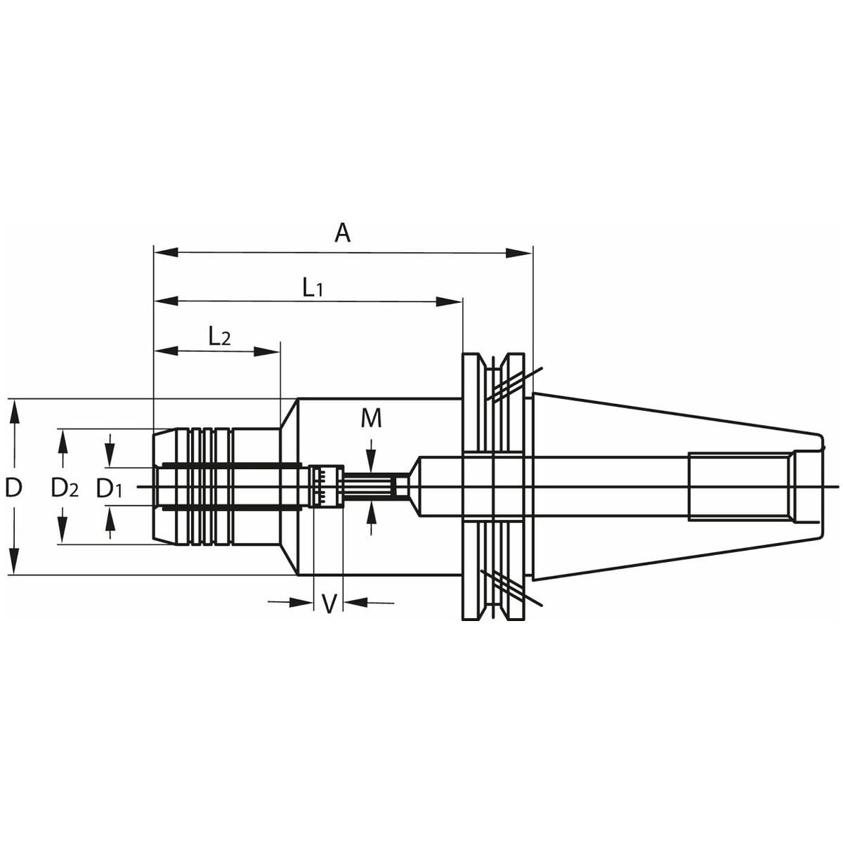 Hydrolaajennuskiinnitysholkki, lyhyt, kapea, muoto AD SK 30 8 mm