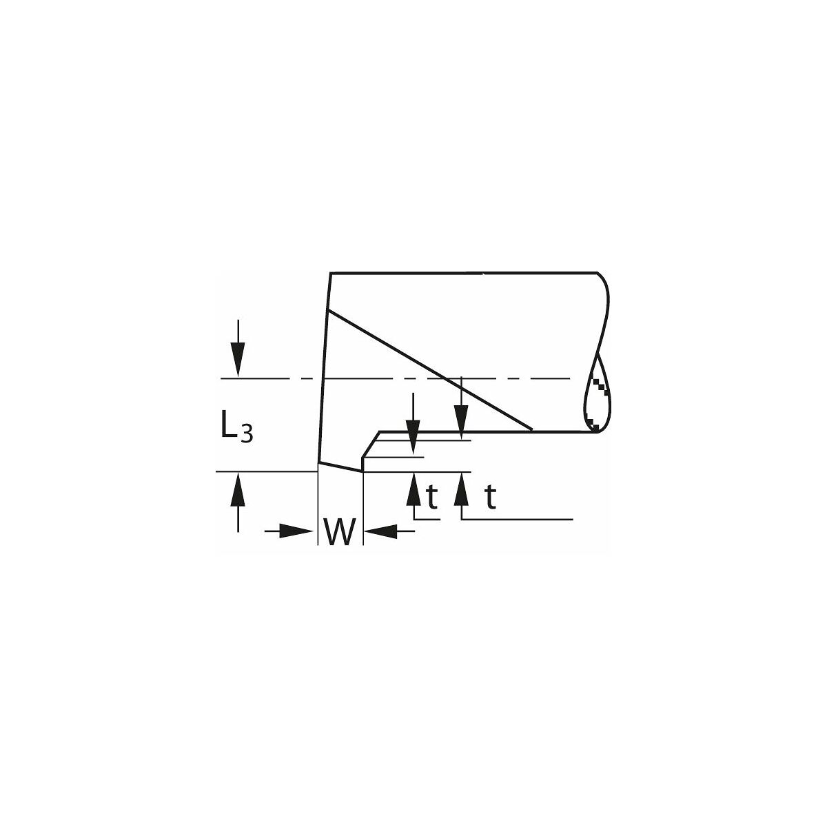 Ura-/katkaisusorvausteräpalainserti, sisäpuolinen oikea 5,2/1 mm 5,2/1 mm