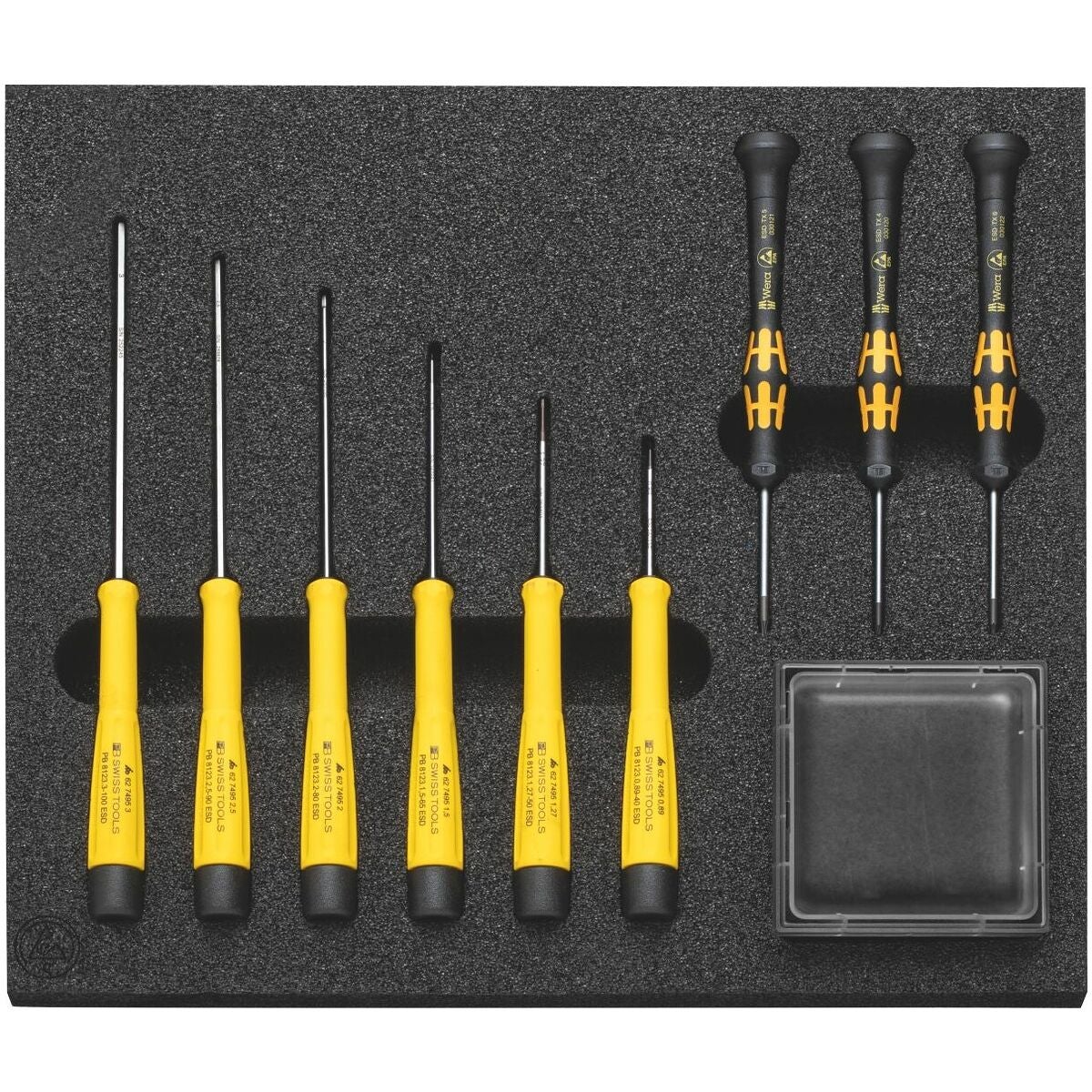 ESD-ruuvimeisselisarja Torx®- ja kuusiokoloruuveille, 10-osainen 10