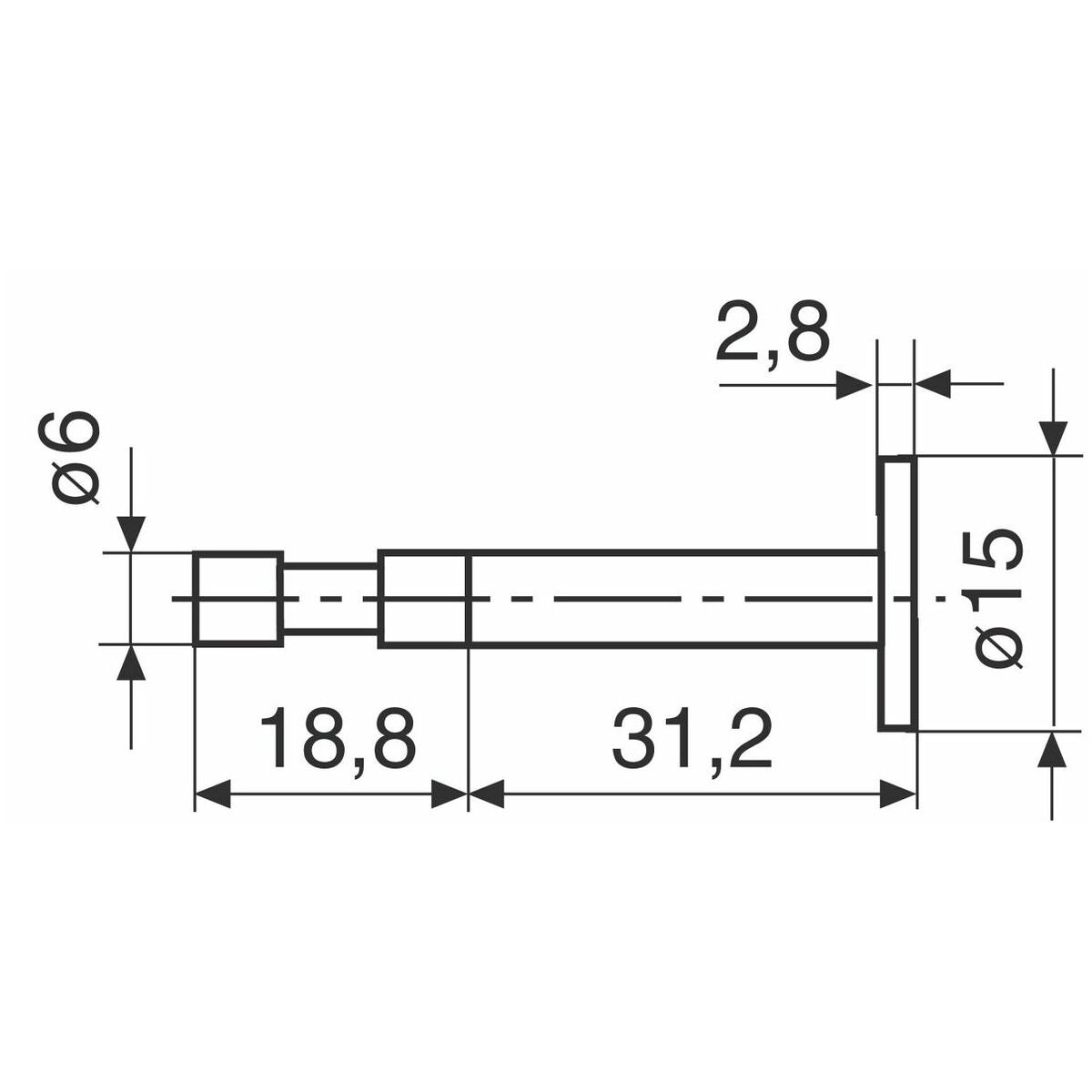 Levymittauskärki 15 mm