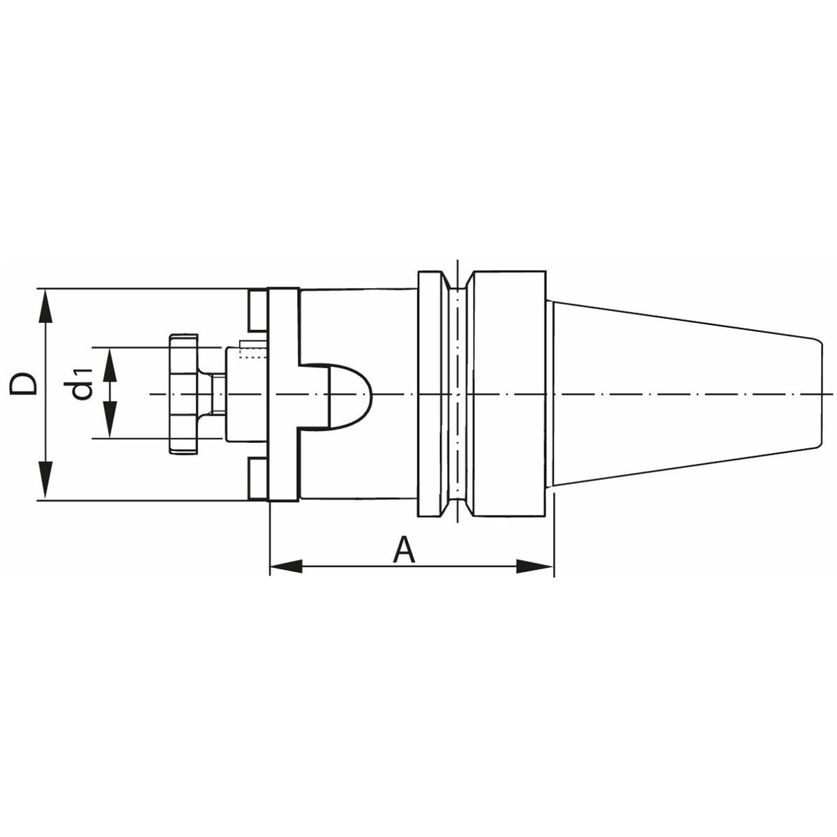 Yhdistelmäkara, muoto ADB BT 40 A = 100 16 mm