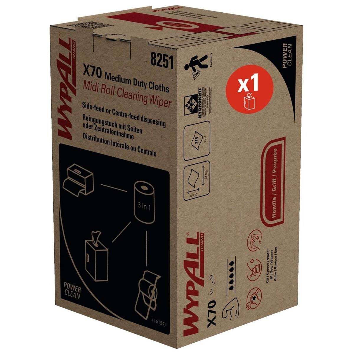 X70 Power Clean™ Multi-Task puhdistusliinat, suuri rulla laatikossa W W