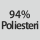 Kangaskoostumus: 94 % polyesteriä