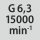 Tasapainotusluokka G kierrosluvulla: G 6,3, kun 15000 min<sup>-1</sup>