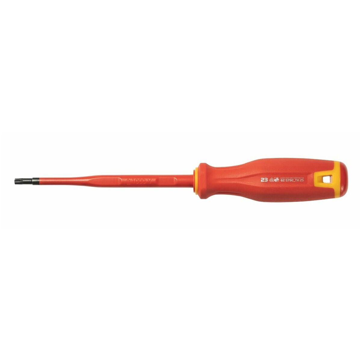Sähköasentajien ruuvimeisselit Torx®-ruuveille, 2K-Haptoprene-kahvalla, SLIM-terä, täysin VDE-eristetty Tx25