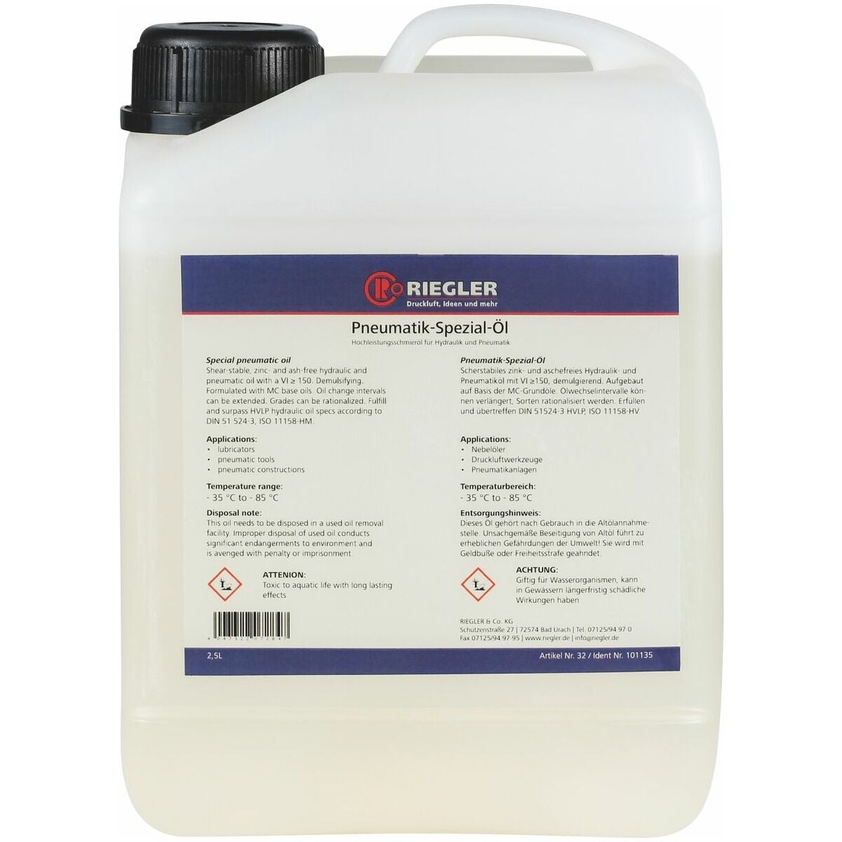 Pneumatiikan erikoisöljy 2,5 l