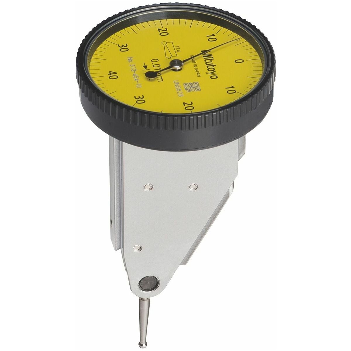 Vipumittakello vaakasuuntaisella kellotaululla, mittakärjen varren pituus 17,4 mm 0,4/39 mm