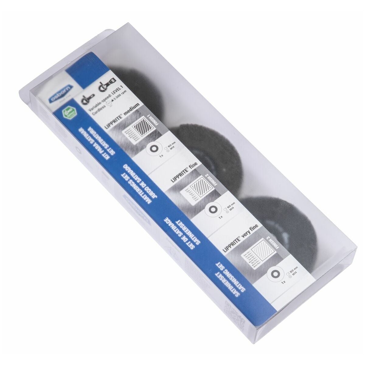 Satinointisarja hiomanailonia 3 osaa, M14-kierteellä Unipol® 100 mm