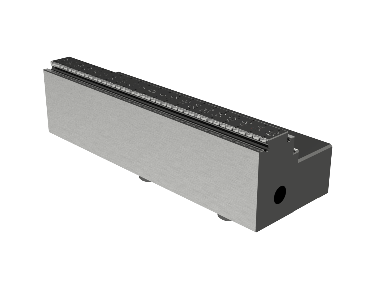 Käännettävä tasoleuka, porras 6 mm, CGA 125 Käännetty leuka kohokuviointiprofiililla LANG H=33
