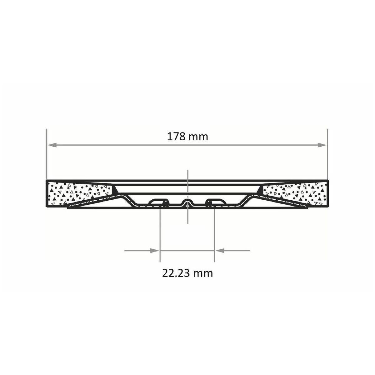 Lamellilaikka SLTT (ZA), litteä-kuperä teräkselle ⌀ 178 mm 60
