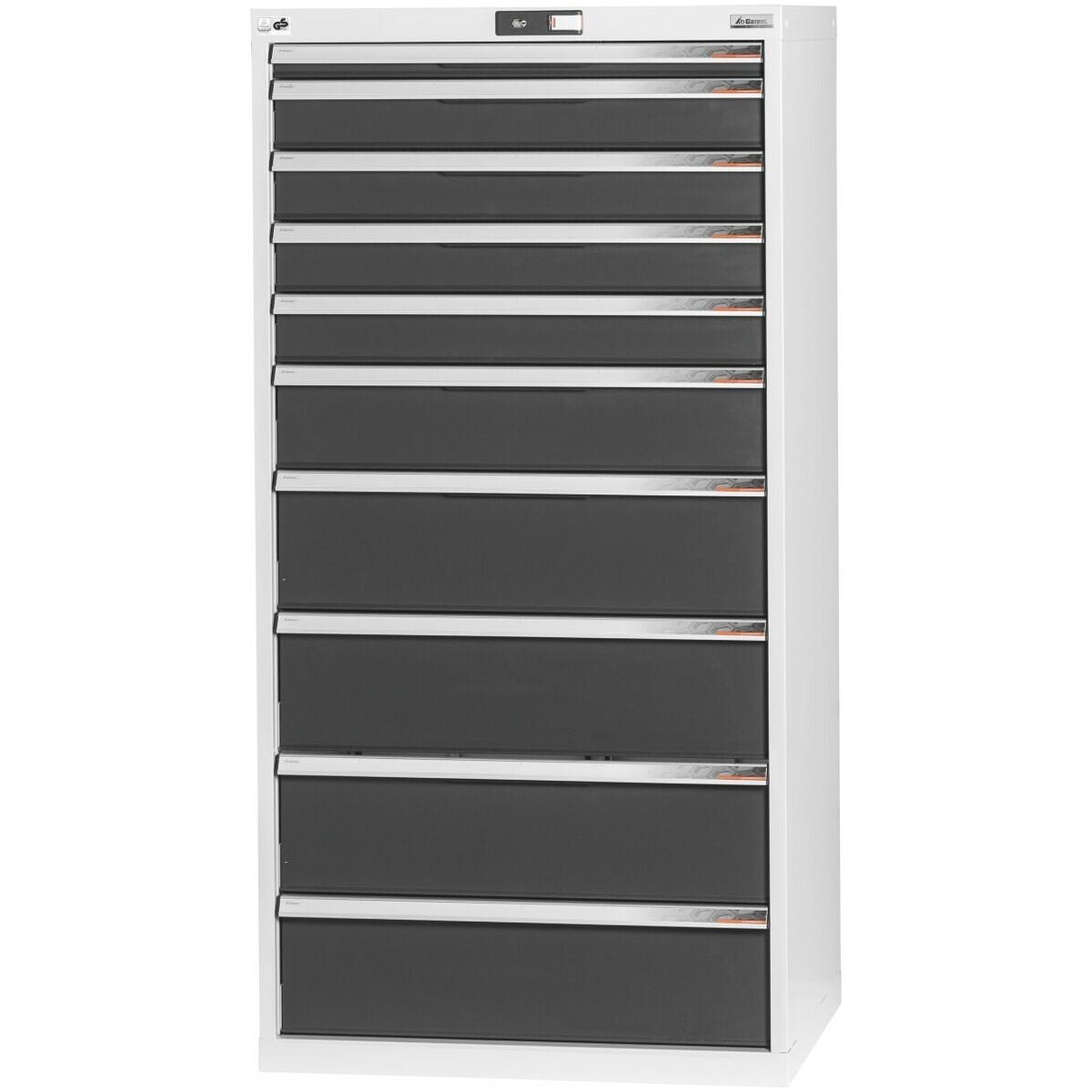 Työkalukaappi, täydellinen, laatikoilla 200 kg 26×24G 1500/10