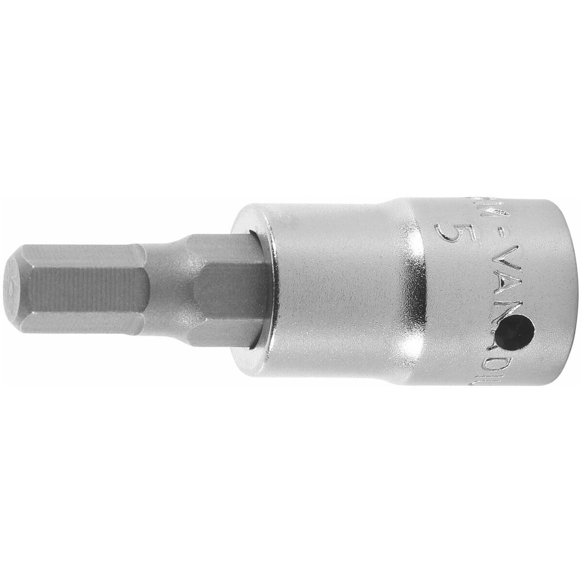 Kuusiokoloruuvitalttahylsy 1/4 tuumaa lyhyt 5 mm