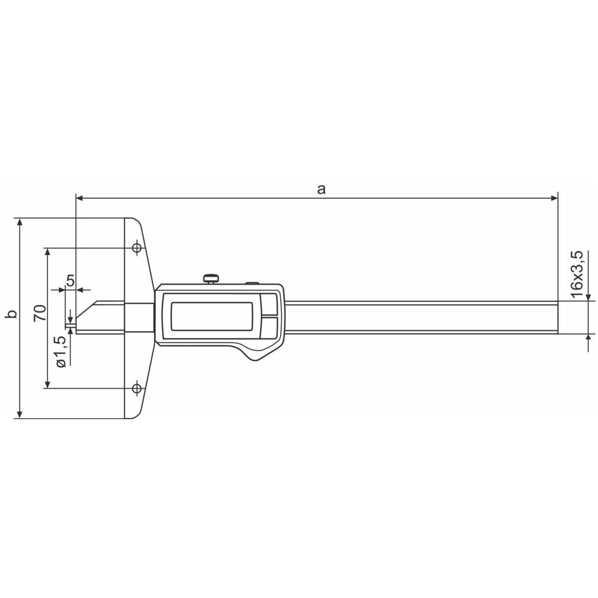 Digitaalinen syvyysmitta IP67 i-wi:llä 150 mm