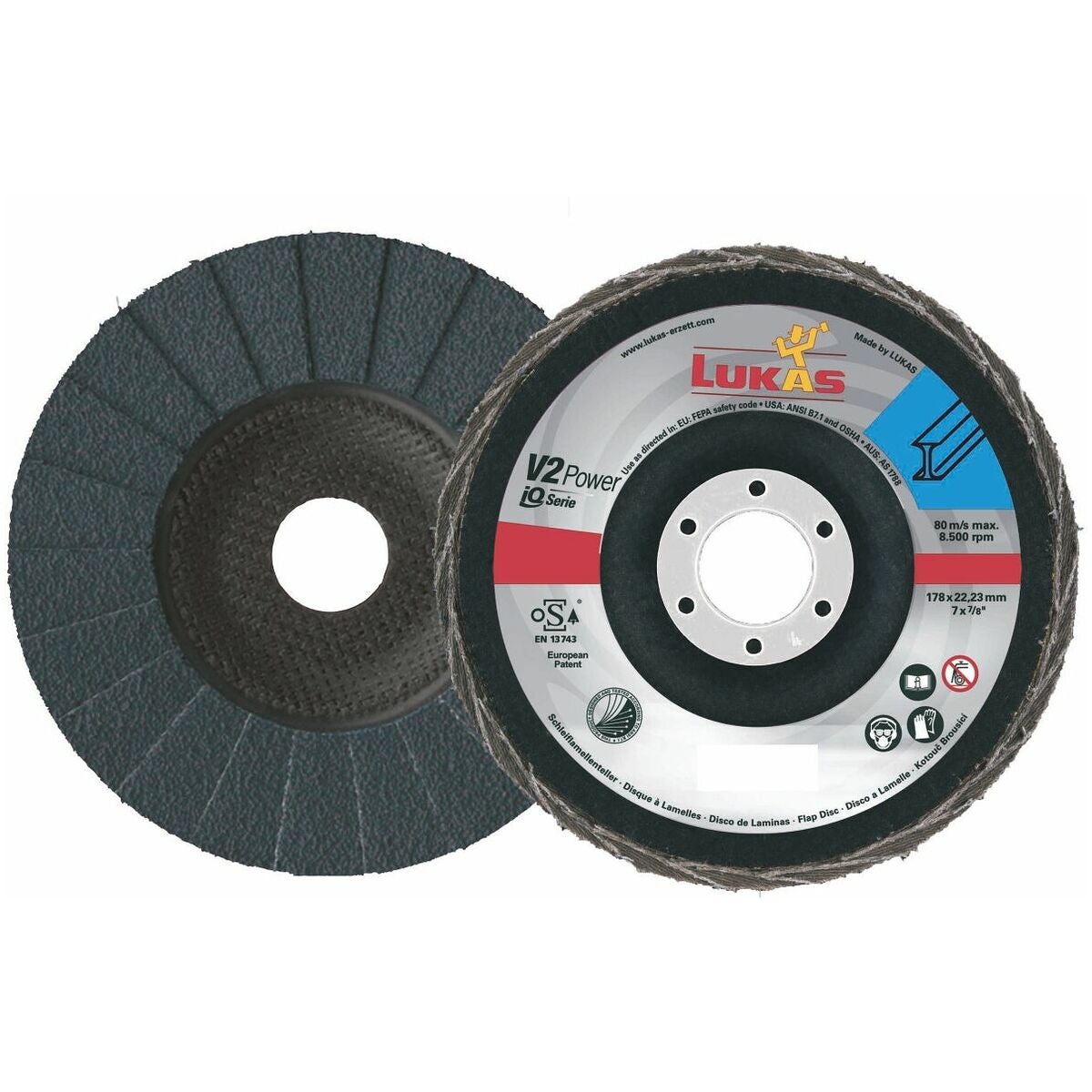 Lamellilaikka V2 Power (ZA), taso-kupera teräkselle 40 40
