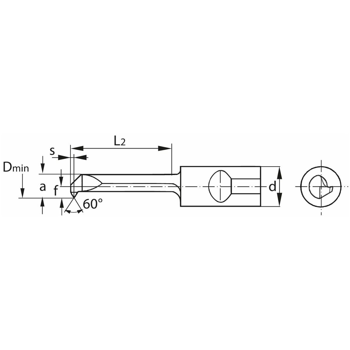 KOMET® UniTurn® kierteityspuomi, oikea L2 = 15 mm 8/m10 mm