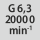 Tasapainotusluokka G kierrosluvulla: G 6,3, kun 20000 min<sup>-1</sup>