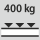 Hyllytason kantavuus / tasaisesti jakautunut enimmäishyllykuorma (metallilla): 400 kg