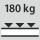 Hyllytason kantavuus / tasaisesti jakautunut enimmäishyllykuorma (metallilla): 180 kg