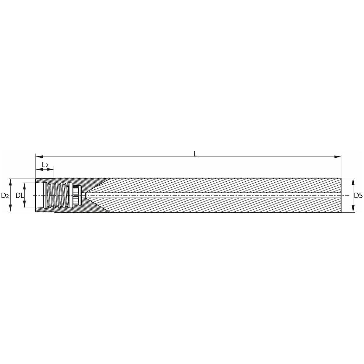 DUO-LOCK-pidennys sylinterimäinen, HM sylinterivarsi Dl10