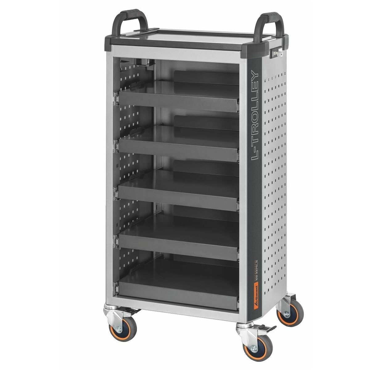 Kuljetusvaunu 'L-Trolley' 5 ulosvedettävällä hyllyllä 5 5