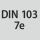 Toleranssiluokka: DIN 103 7e