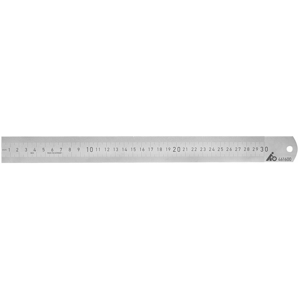 Tarkkuusteräsviivain ruostumaton, mattakiillotettu 300 mm