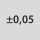 Toleranssi, nimellis-⌀: ±0,05