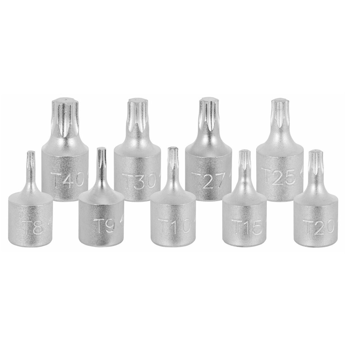 Torx®-ruuveille tarkoitettu ruuvauskärkilajitelma 1/4 tuuman neliö 9 osaa 1/4